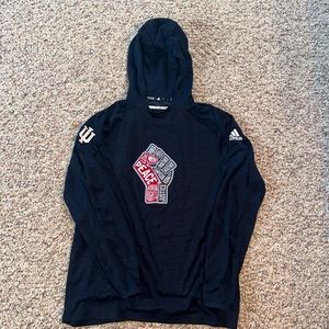 Long sleeve w/ hood, size large, black